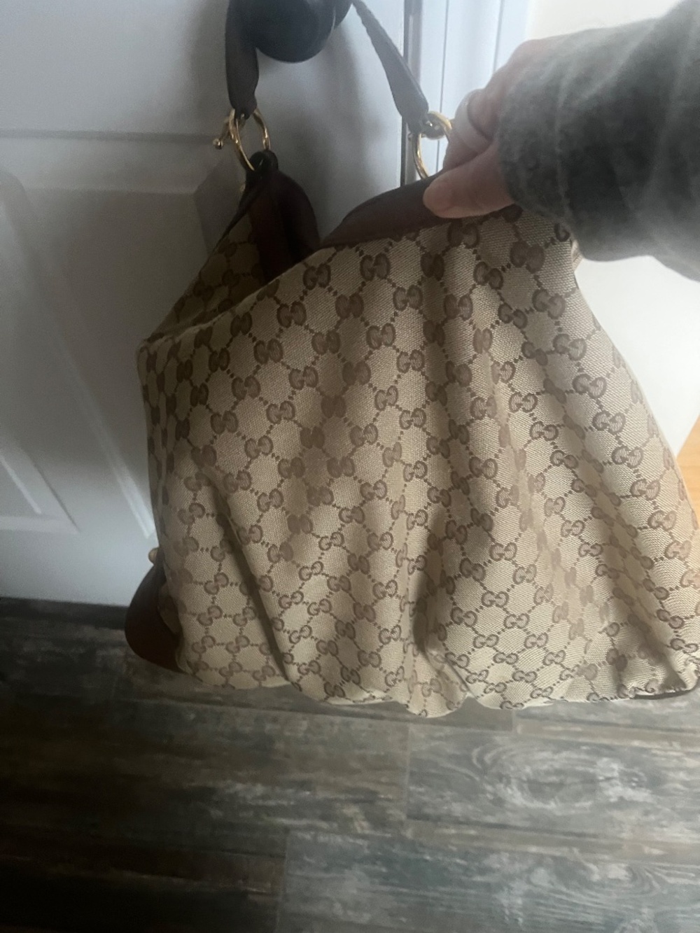 Gucci Large Canvas Hobo Bag with Dust Bag - Picture 11 of 16